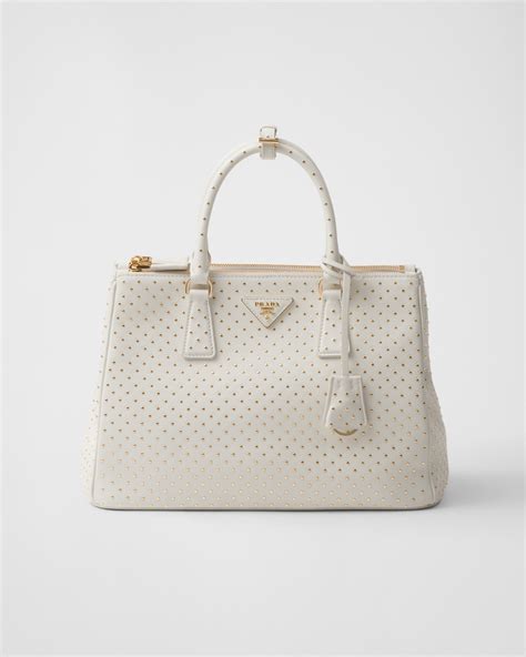 prada white studded bag|prada white galleria studded bag.